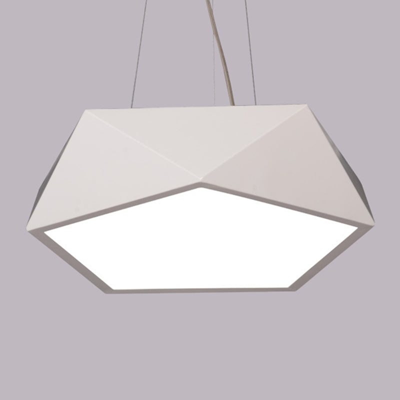 LED pentagonal pendentif lampe nordique métallique de bureau de suspension avec diffuseur acrylique