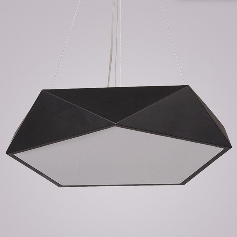 LED pentagonal pendentif lampe nordique métallique de bureau de suspension avec diffuseur acrylique