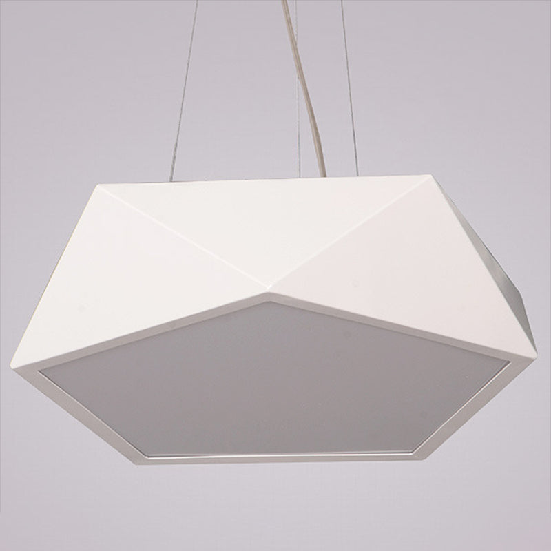 LED pentagonal pendentif lampe nordique métallique de bureau de suspension avec diffuseur acrylique