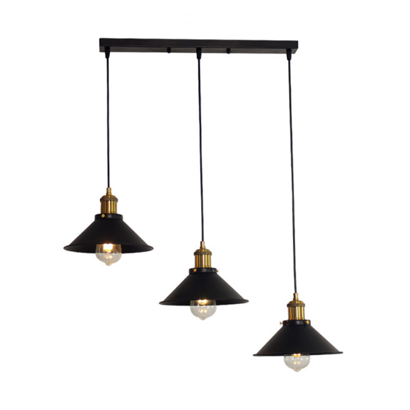 Industrial Conical Pendant Lighting Fixture Metal Suspension Light for Dining Room