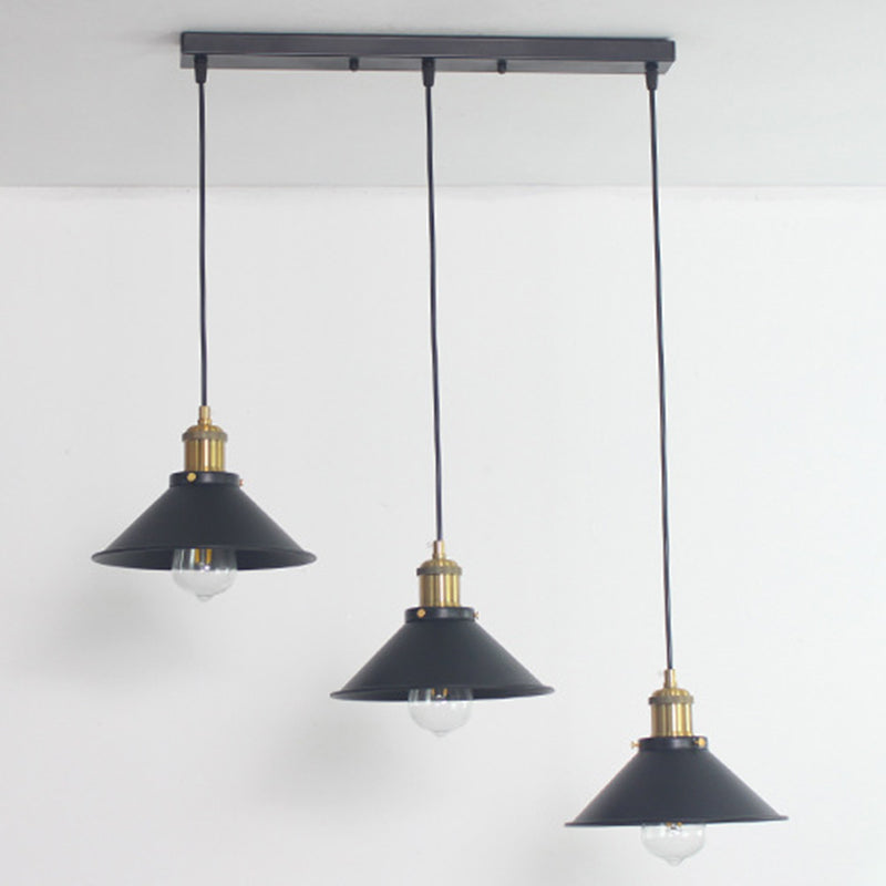 Industrial Conical Pendant Lighting Fixture Metal Suspension Light for Dining Room