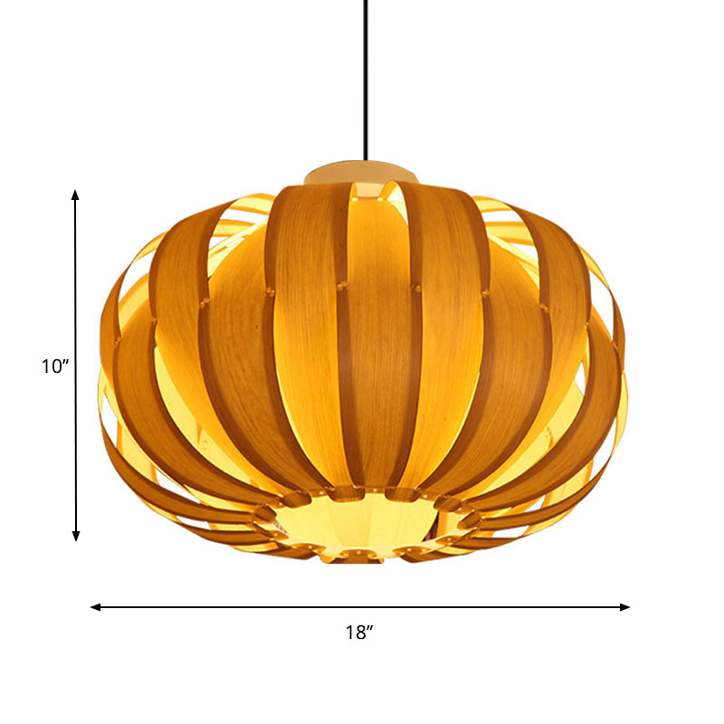 Modernismo 1 Lulb Illuminazione a sospensione BEIGE Lampada sospesa con tonalità in legno