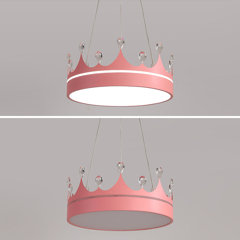 LED Bedroom Semi Flush Mount Lighting Modern Semi Flush Ceiling Light with Crown Metal Shade