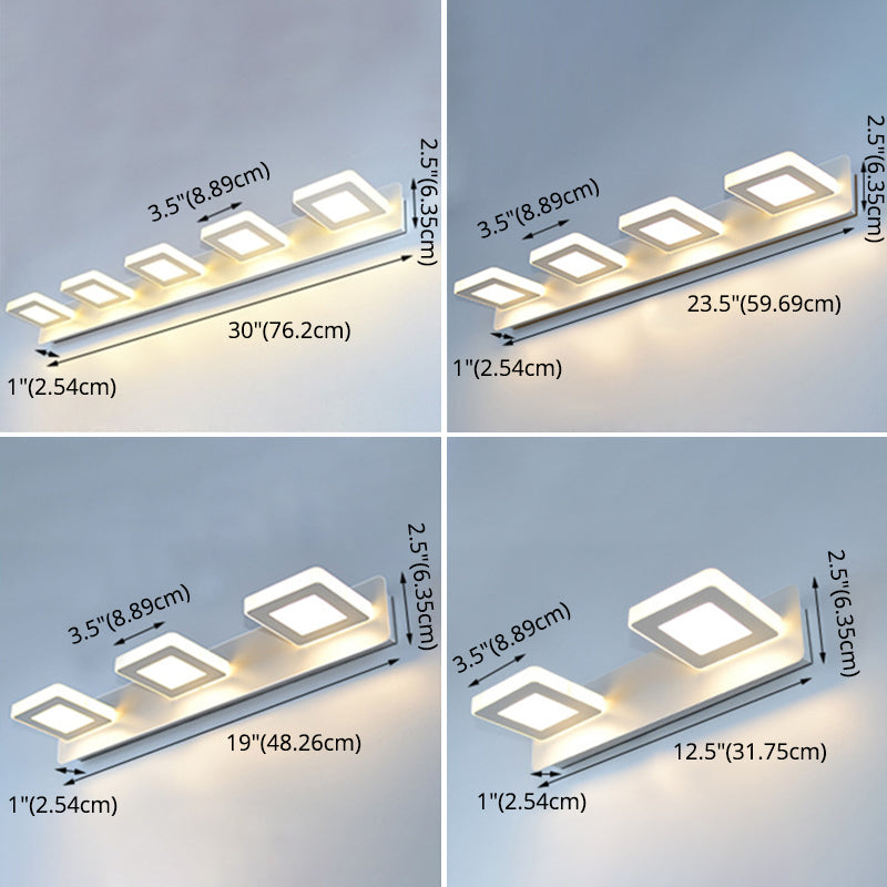 Luz de pared geométrica de lámpara montada en la pared estilo acrílico LED de montaje en pared blanco de montaje de pared