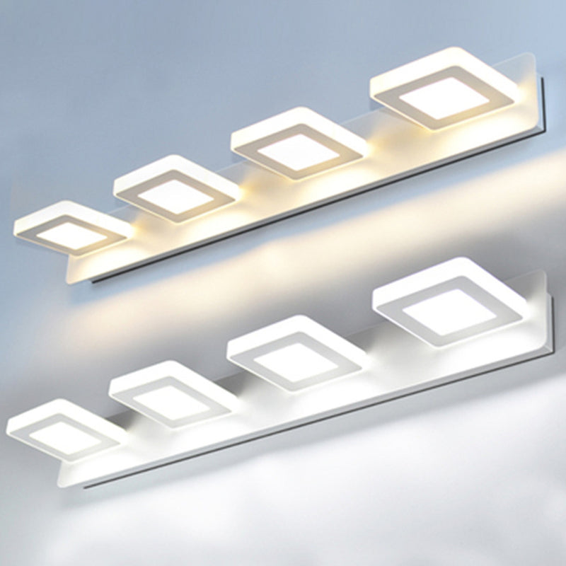 Luz de pared geométrica de lámpara montada en la pared estilo acrílico LED de montaje en pared blanco de montaje de pared