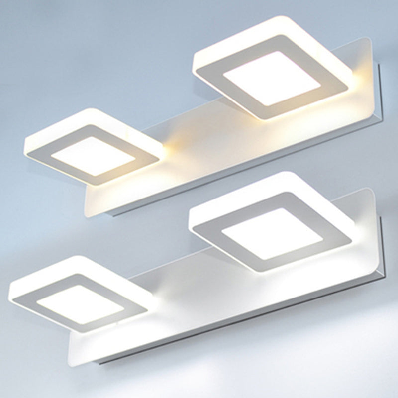 Luz de pared geométrica de lámpara montada en la pared estilo acrílico LED de montaje en pared blanco de montaje de pared