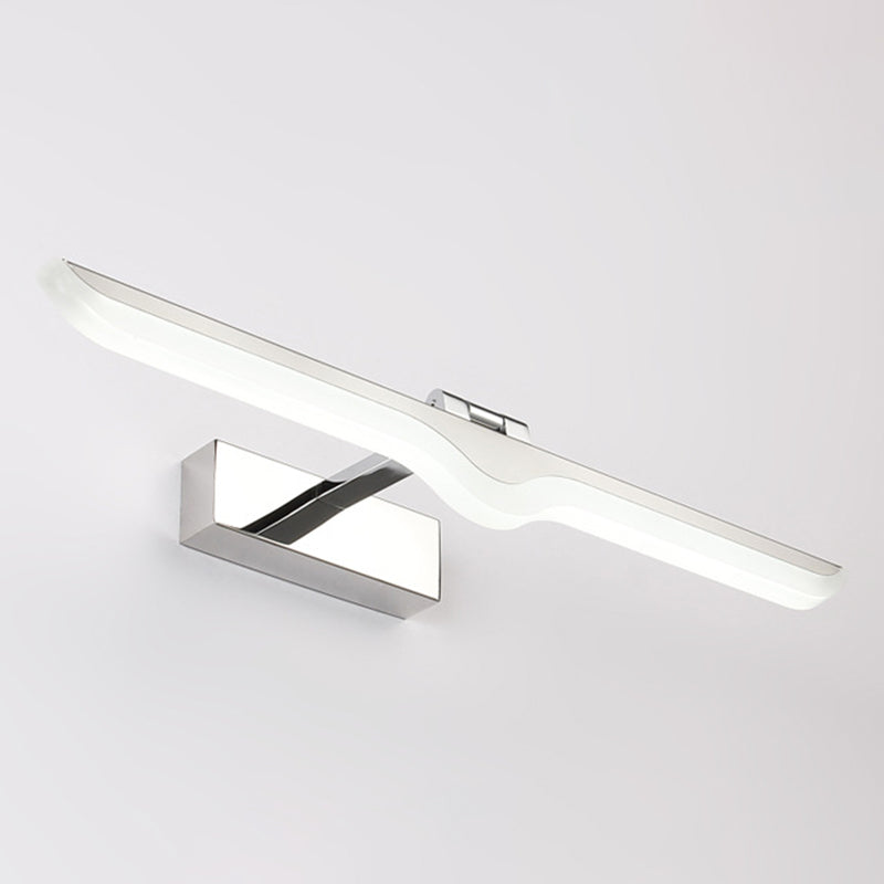 Chrome Shaded Wall Sconce Lighting Minimalist LED Metal Sconce Light Fixture for Shower Room