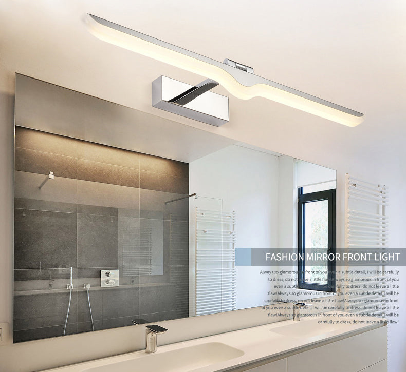 Chrom schattierte Wandleuchte minimalistische LED -Metallleuchte für Duschbad