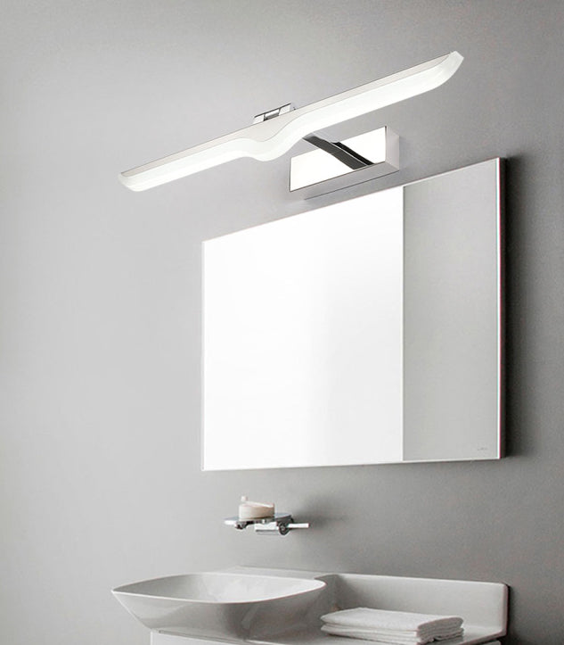 Chrom schattierte Wandleuchte minimalistische LED -Metallleuchte für Duschbad