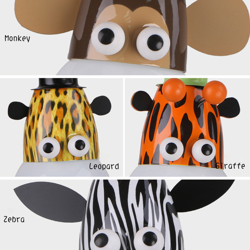 Creative Metal Semi Flush Mount Lighture Cartoon Animal Flush Monte Spotlight para niños dormitorio