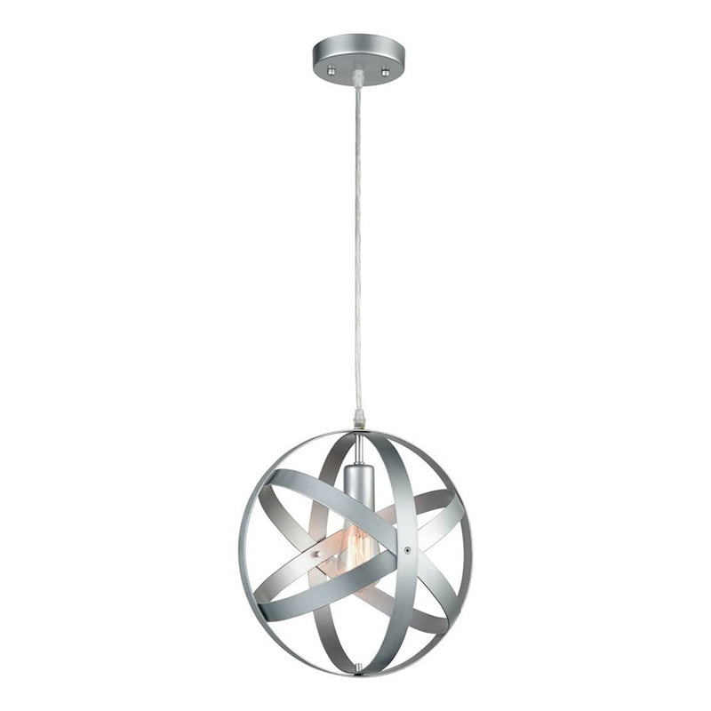 11,8 "Diamètre Globe Metal Cage suspendue Lumière simple Bulbe d'éclairage de style industriel vintage pour chambre à coucher