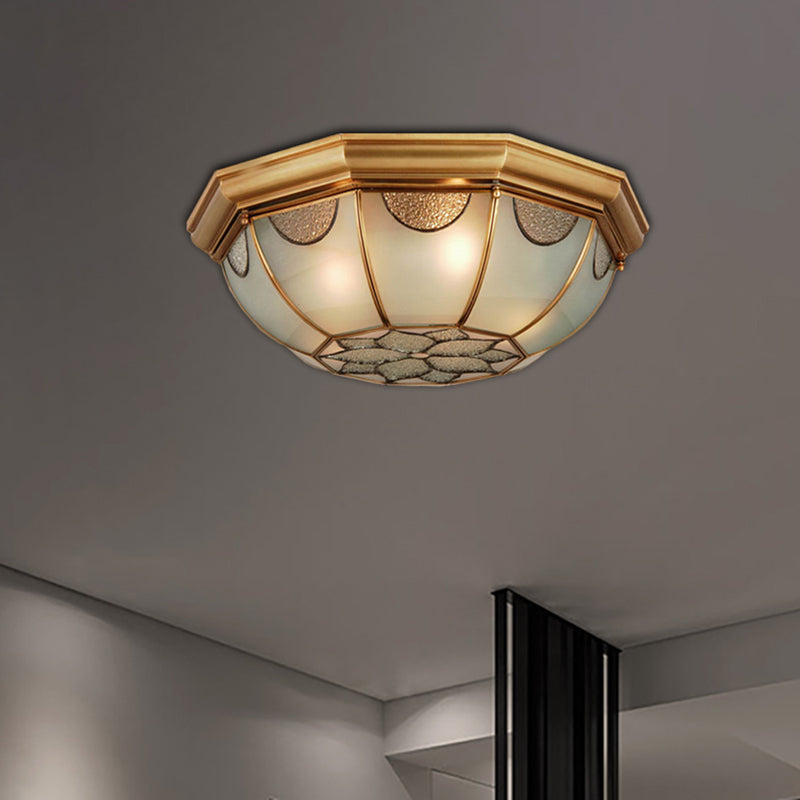 3/5 lampen inbouwverlichting traditionele bloem matglazen plafondinbouw in goud voor slaapkamer, 14"/18"/23" W