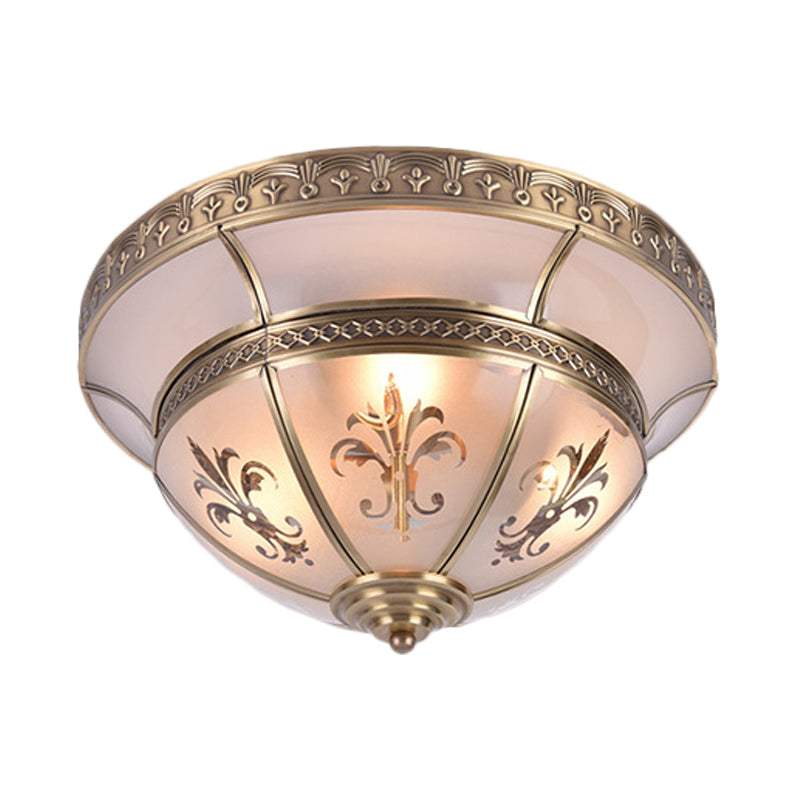 15"/18" W 3/4 Lights Metal Ceiling Flush Traditionalism Brass Dome Living Room Flush Mount Lighting Fixture