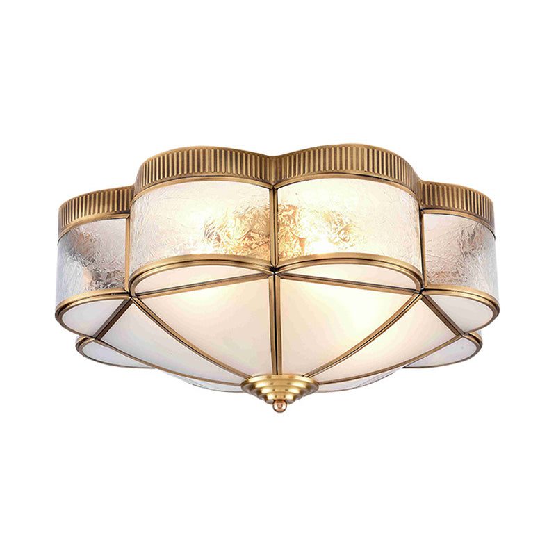 Flower Bedroom Ceiling Lighting Classic Metal 3/4/6 Heads Brass Flush Mount Ceiling Fixture, 14"/18"/21.5" W