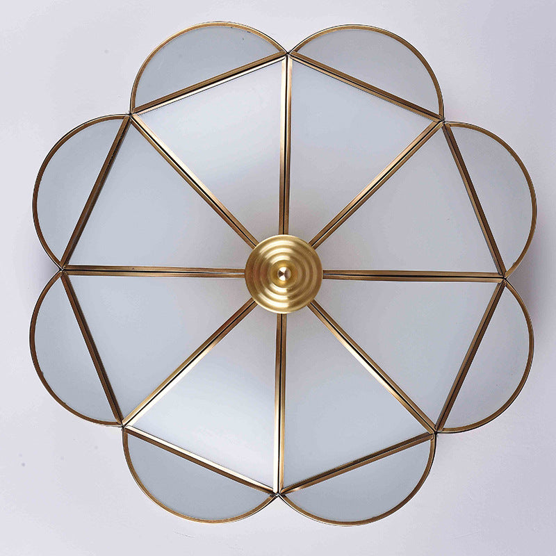 Flower Bedroom Ceiling Lighting Classic Metal 3/4/6 Heads Brass Flush Mount Ceiling Fixture, 14"/18"/21.5" W