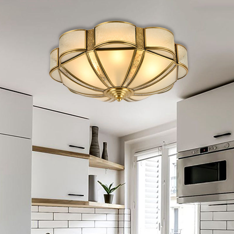 Lampadario tradizionale da soffitto smerlato a 3/4/6 teste con montaggio a incasso in ottone metallico da 14 "/18" / 23,5 "W per soggiorno