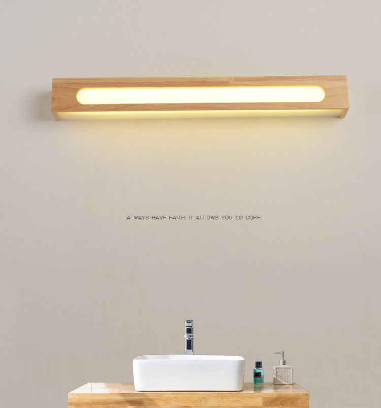 Iluminación de la pared rectangular de madera estilo moderno led beige luminos