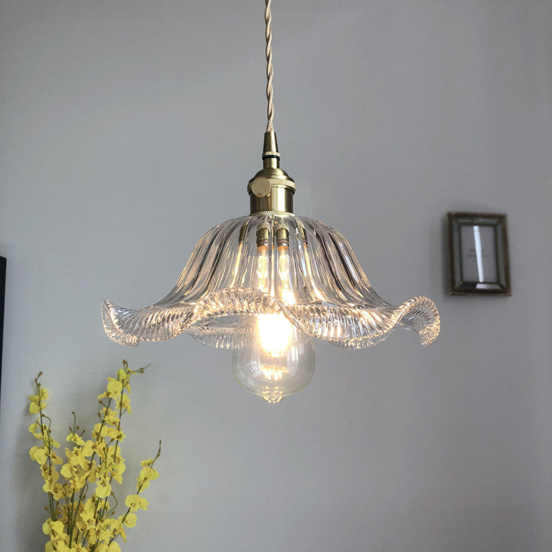 Shaded Restaurant Pendant Light Fixture Vintage Style Glass Hanging Pendant Light