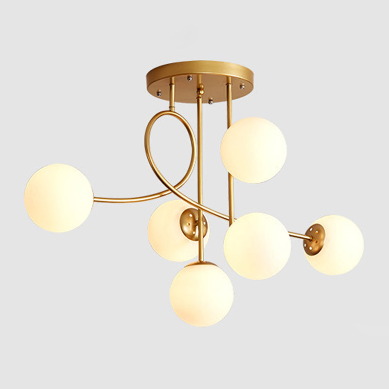 Lampada da soffitto sferica moderna dell'apparecchio luminoso di vetro 6 luci