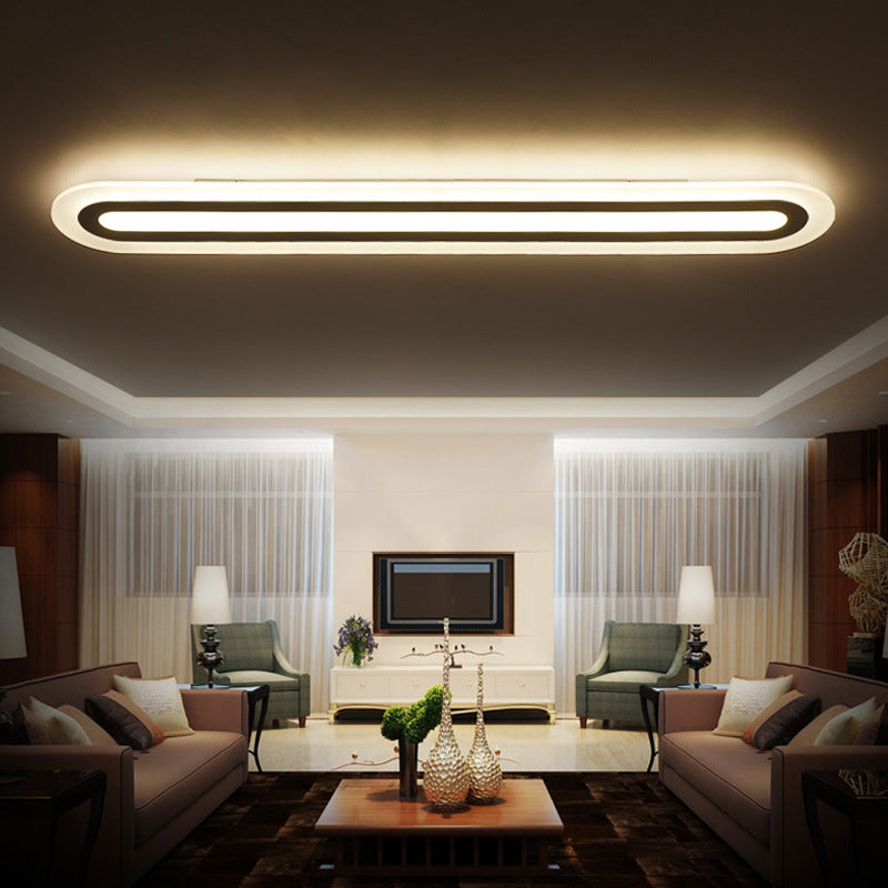 Minimalism Acrylic LED Flush Ceiling Light with White Lighting Linear Flushmount Lighting