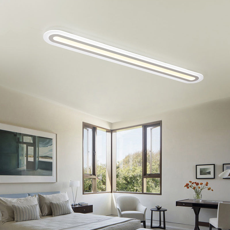 Minimalismus Acryl LED Flush Deckenleuchte mit weißer Beleuchtung Linearer Flushmount Beleuchtung