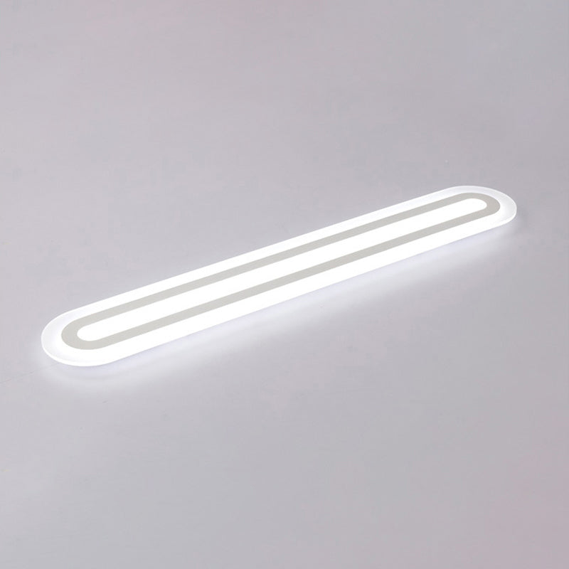 Minimalismus Acryl LED Flush Deckenleuchte mit weißer Beleuchtung Linearer Flushmount Beleuchtung