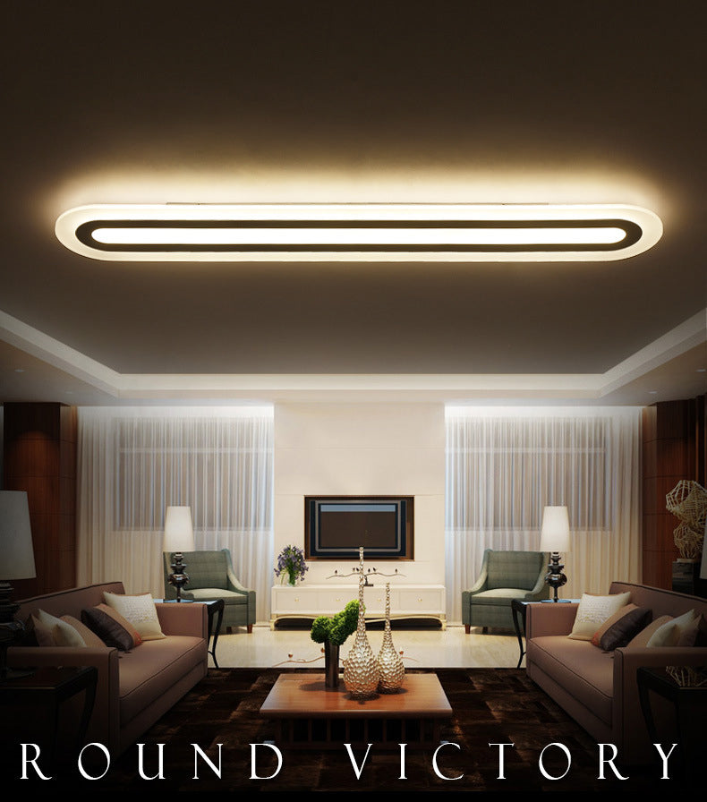 Minimalism Acrylic LED Flush Ceiling Light with White Lighting Linear Flushmount Lighting