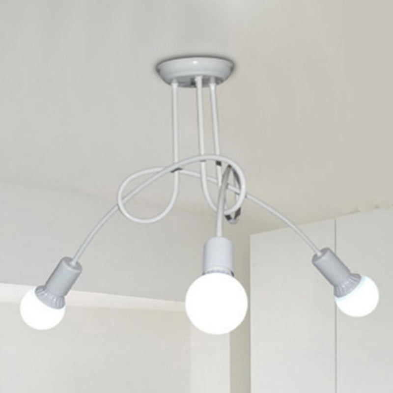 Bulbe exposé industriel Semi Flush Mount Chandelier Metal Semi Flush Light