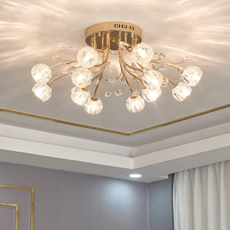 Moderna luce sferica a fiuto a sfioramento del soffitto in vetro