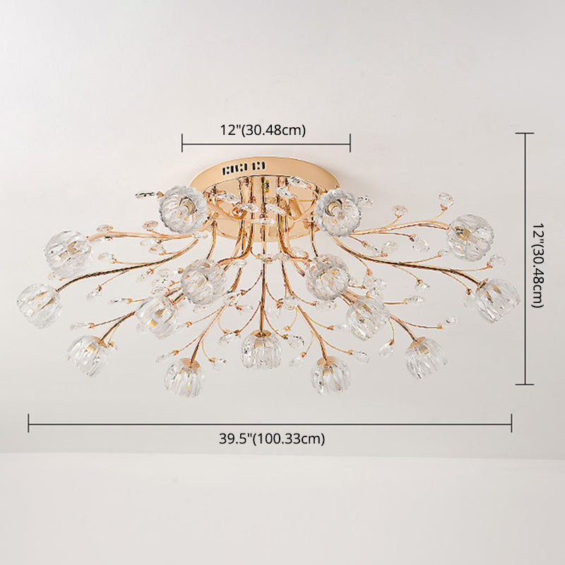 Moderna luce sferica a fiuto a sfioramento del soffitto in vetro