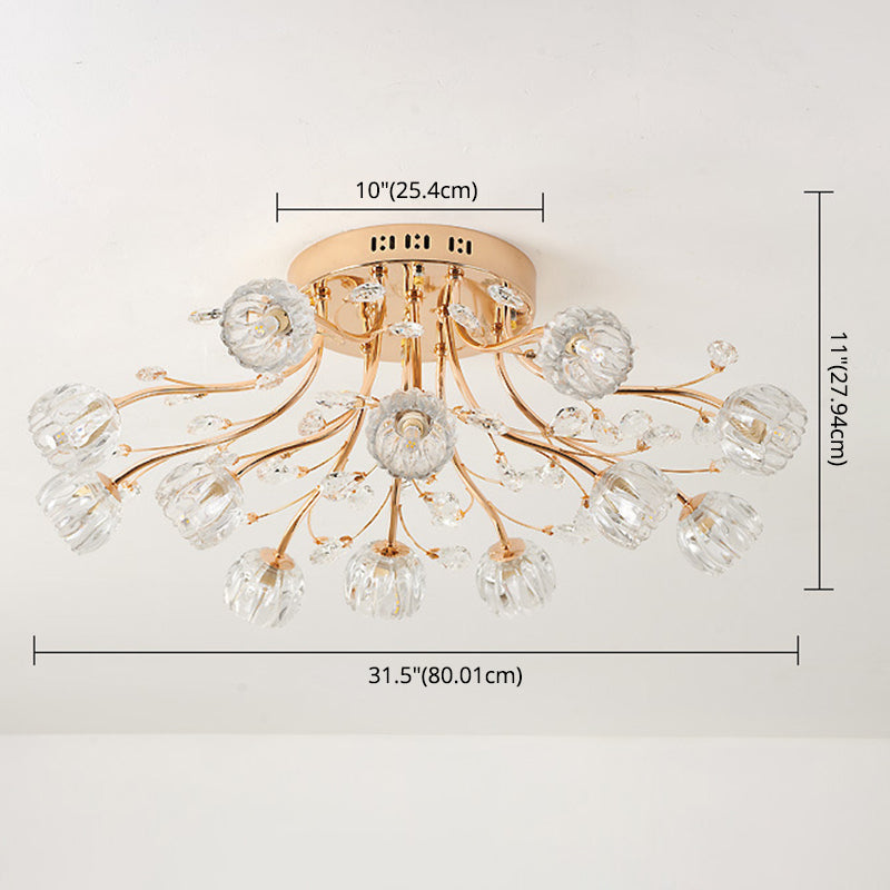 Moderna luce sferica a fiuto a sfioramento del soffitto in vetro