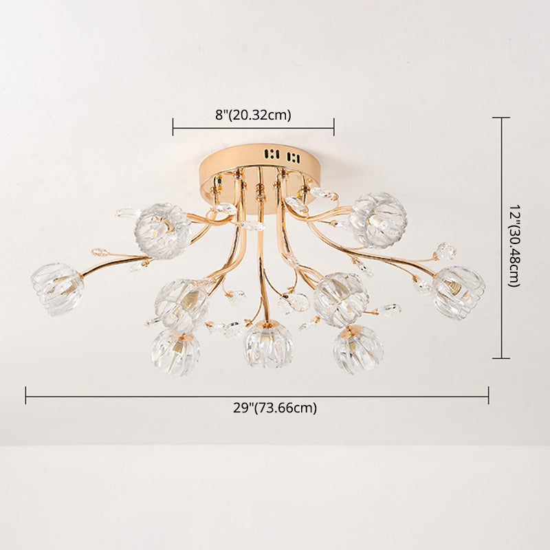 Moderna luce sferica a fiuto a sfioramento del soffitto in vetro