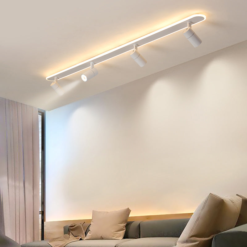 Wit rechthoekige LED Semi Flush Mount in moderne creatieve stijl acrylplafondlicht voor commerciële plaats