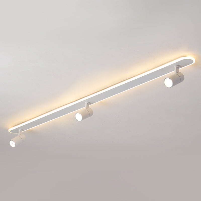 White Rectangular LED Semi Flush Mount in Modern Creative Style Acrylic Ceiling Light for Commercial Place