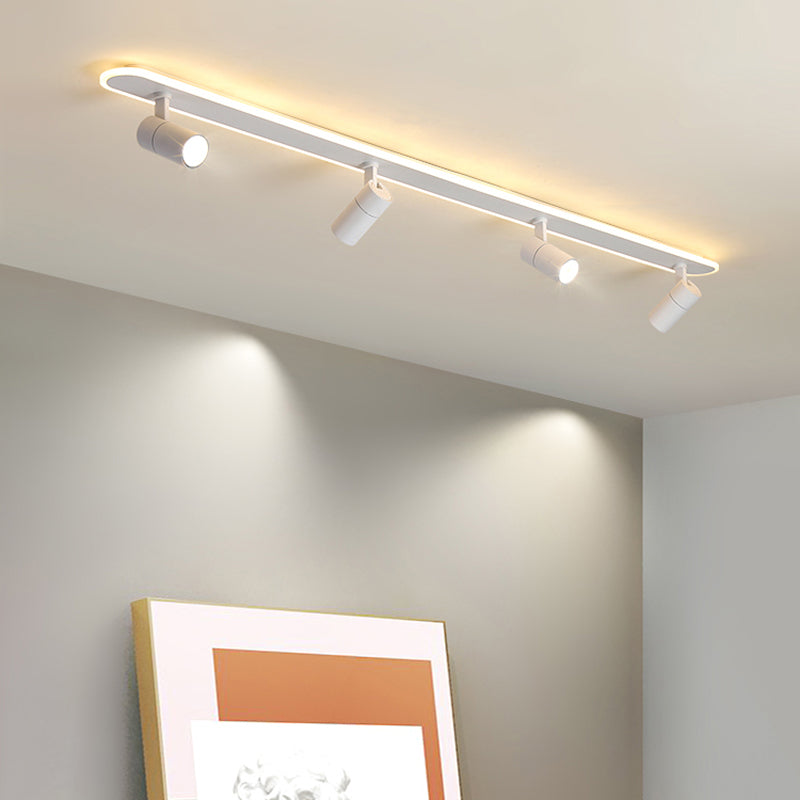 White Rectangular LED Semi Flush Mount in Modern Creative Style Acrylic Ceiling Light for Commercial Place