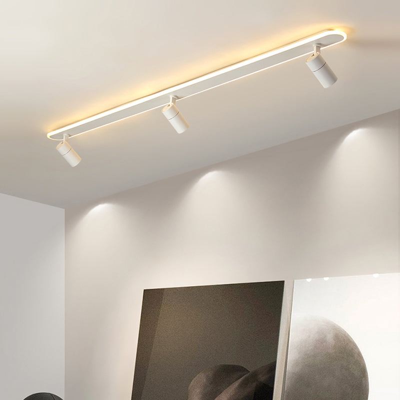 Wit rechthoekige LED Semi Flush Mount in moderne creatieve stijl acrylplafondlicht voor commerciële plaats