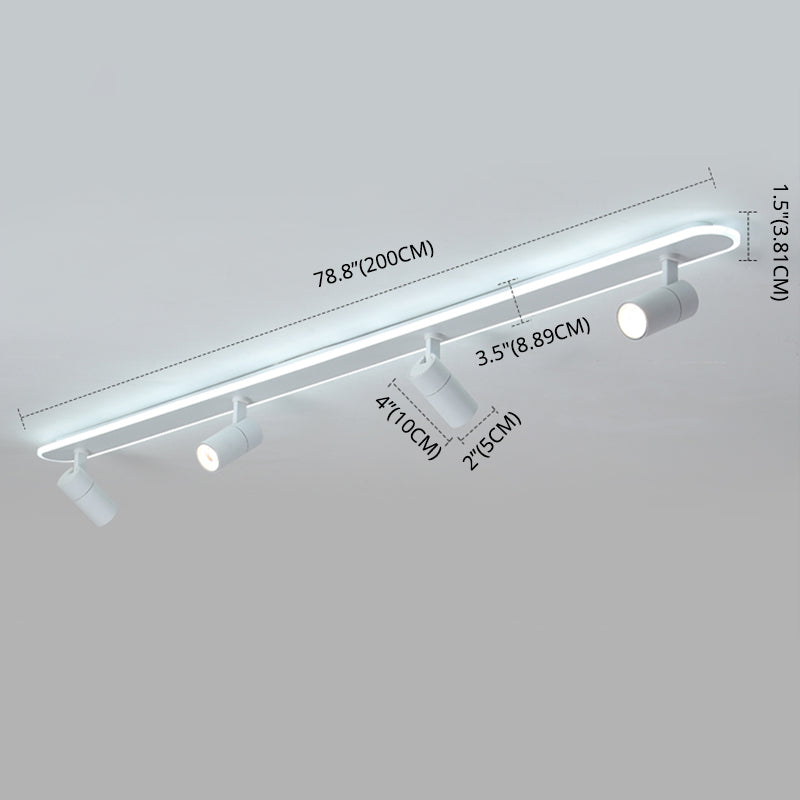 Weiße rechteckige LED -Halbflush -Halterung im modernen Kreativstil Acryldeckel Licht für kommerziellen Ort