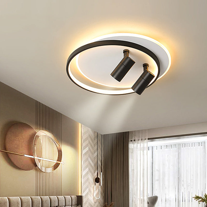 Mont semi-luxueuse à LED à 1 lumière avec une nuance de plafond de style créatif moderne circulaire pour le couloir