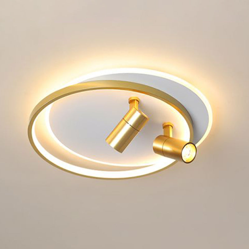 1-Light LED Semi Flush Mount with Circular Acrylic Shade Modern Creative Style Ceiling Light for Corridor