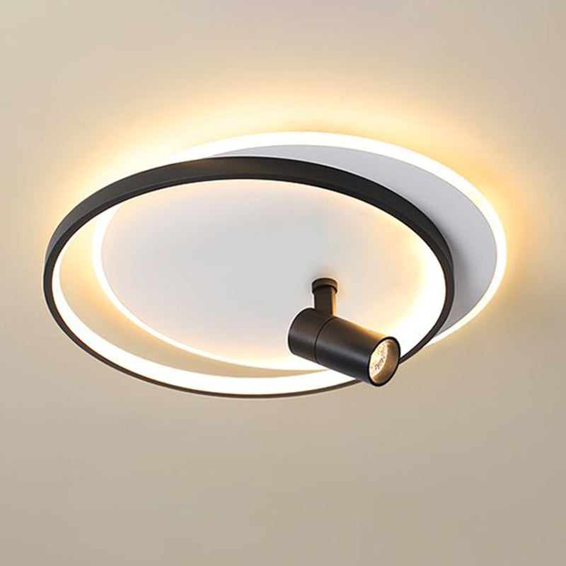 1-Light LED Semi Flush Mount with Circular Acrylic Shade Modern Creative Style Ceiling Light for Corridor