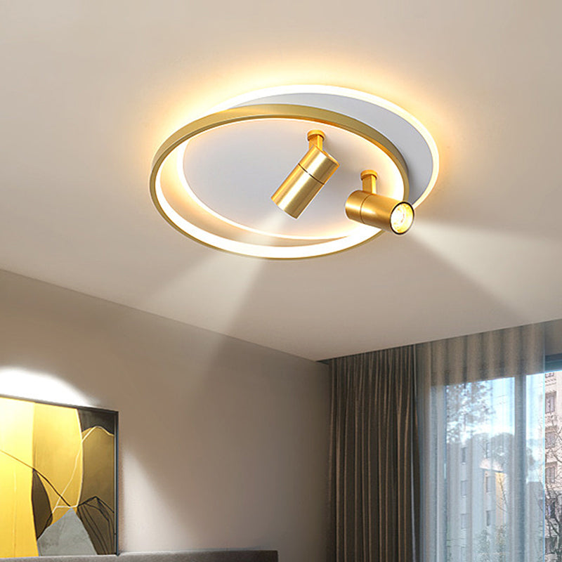 1-Light LED Semi Flush Mount with Circular Acrylic Shade Modern Creative Style Ceiling Light for Corridor