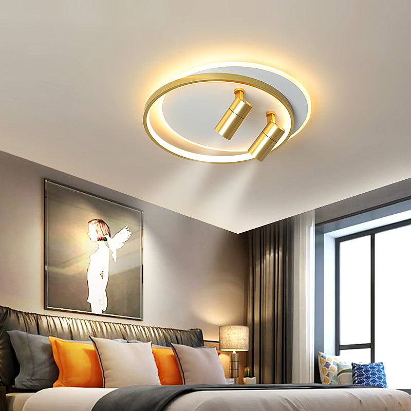 1-Light LED Semi Flush Mount with Circular Acrylic Shade Modern Creative Style Ceiling Light for Corridor