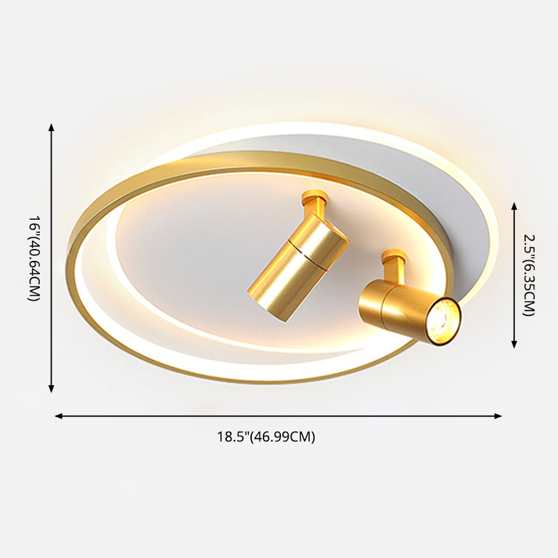 Mont semi-luxueuse à LED à 1 lumière avec une nuance de plafond de style créatif moderne circulaire pour le couloir