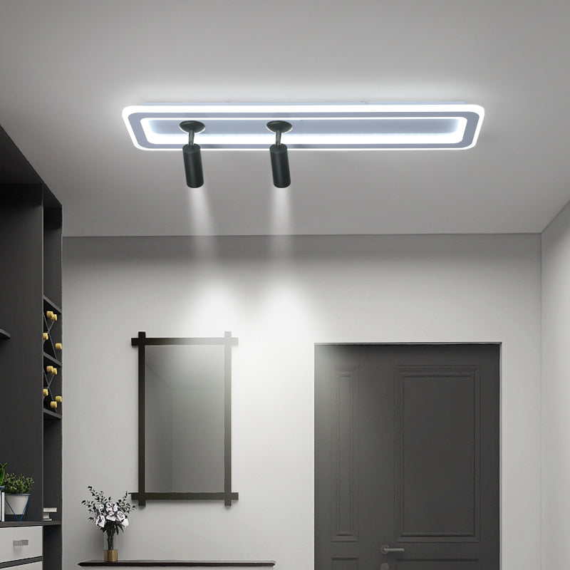 Aparte de techo semi rascillo de LED rectangular en soporte moderno de lavado acrílico de estilo acrílico con lámpara ajustable