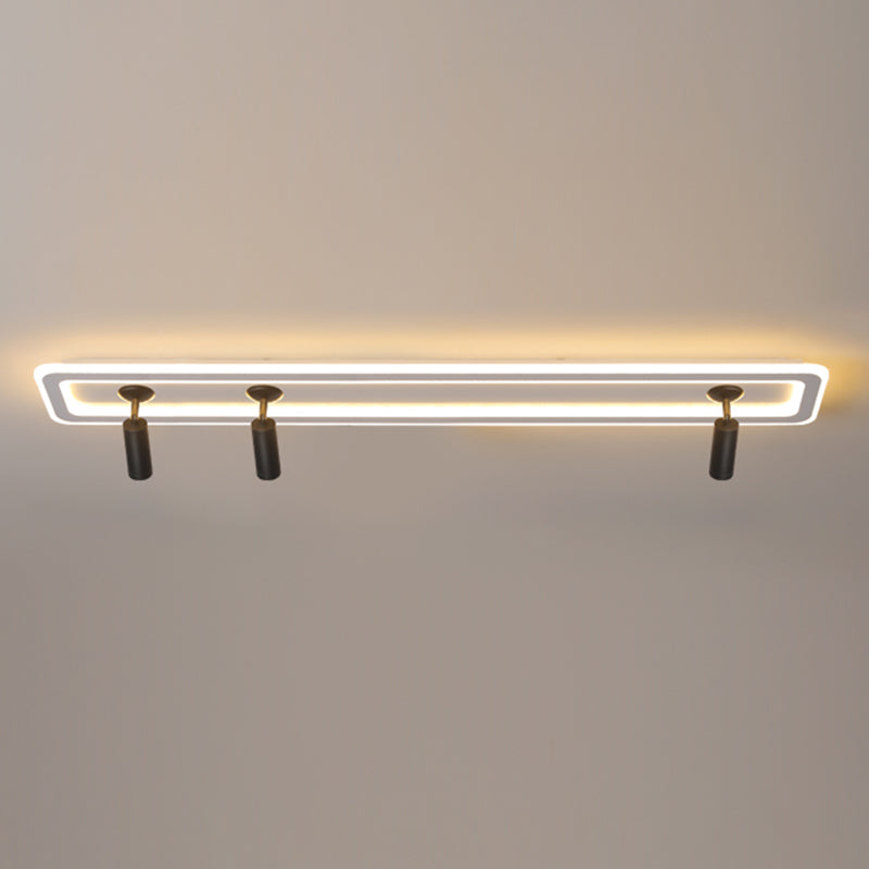 Aparte de techo semi rascillo de LED rectangular en soporte moderno de lavado acrílico de estilo acrílico con lámpara ajustable