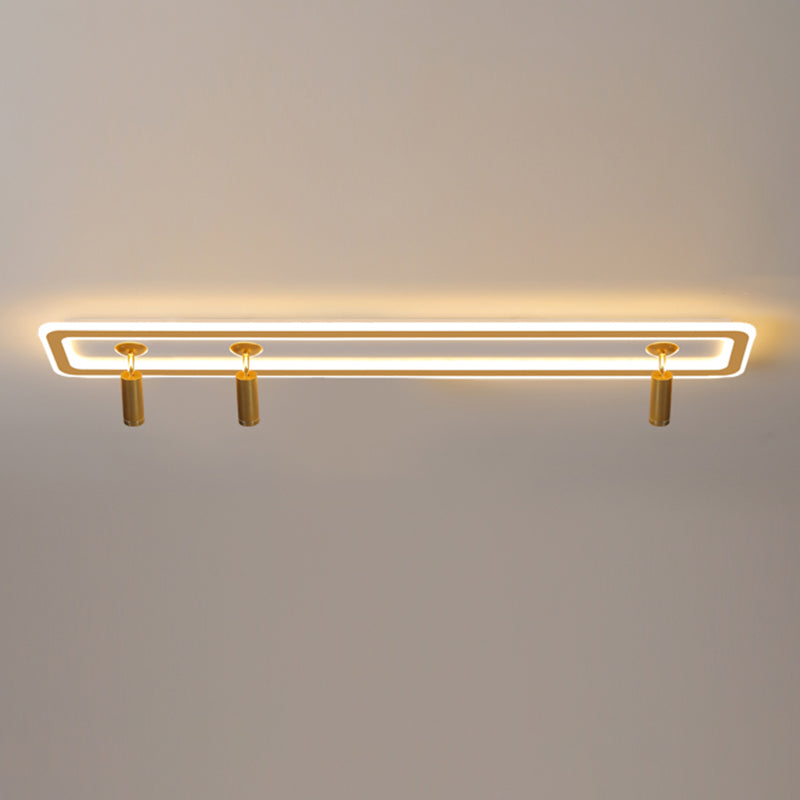 Apparecchio a soffitto semifulto a LED rettangolare in moderno supporto a filo interno acrilico in stile conciso con lampada regolabile