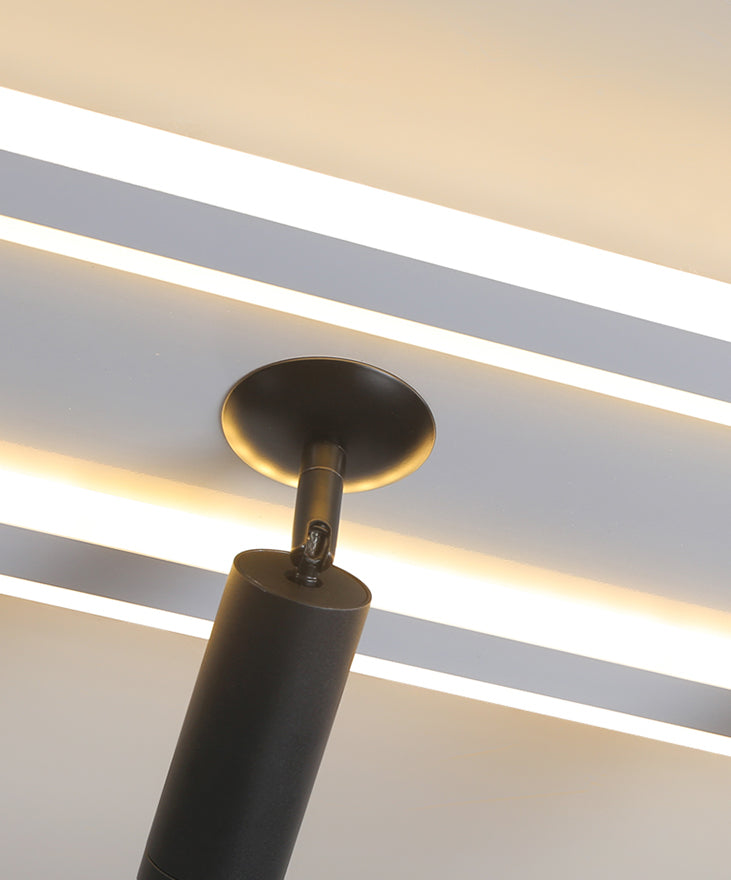 Rechthoekige LED semi -spoelplafondarmatuur in moderne beknopte stijl acryl binnenspoeling met verstelbare lamp