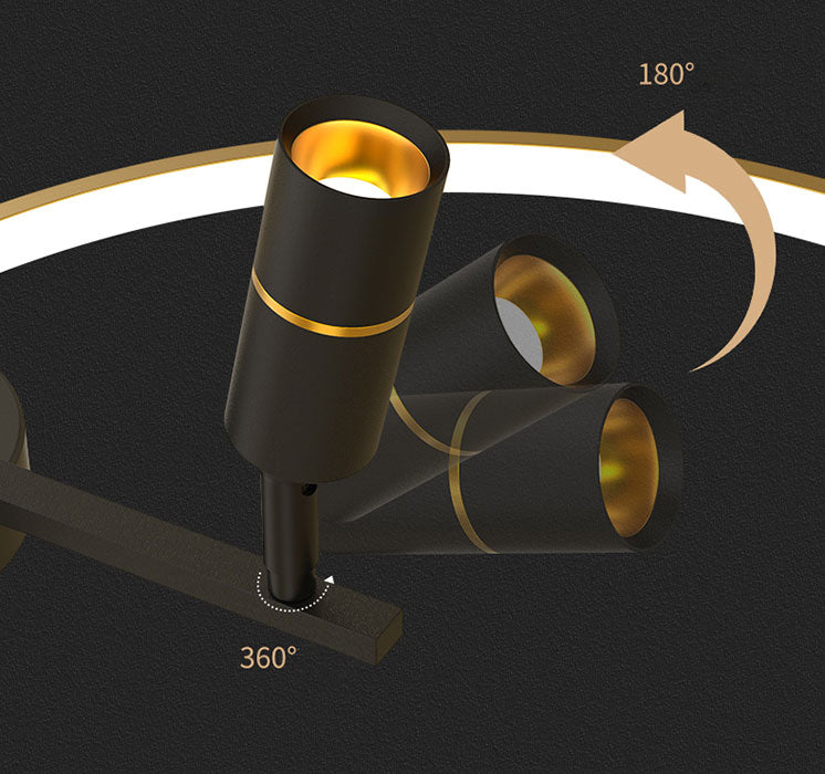 LED de aluminio Circular El accesorio de techo semi descarga en simplicidad moderna Luz de techo interior de metal con lámpara ajustable