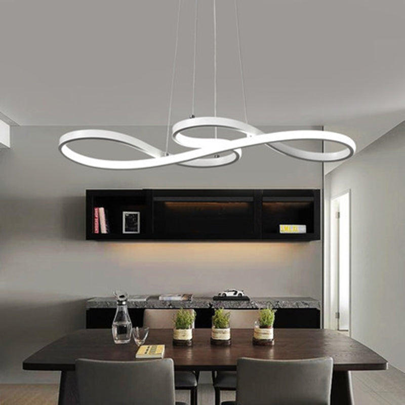 Simplicité moderne Spiral lustre lampe en aluminium suspendu suspendu pour le restaurant