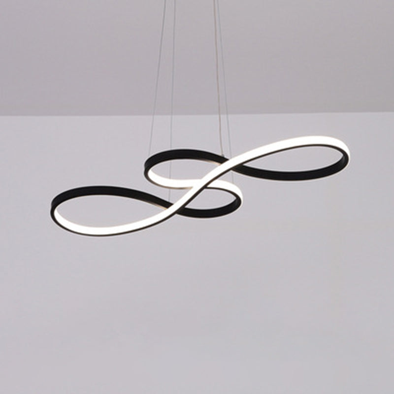 Simplicité moderne Spiral lustre lampe en aluminium suspendu suspendu pour le restaurant